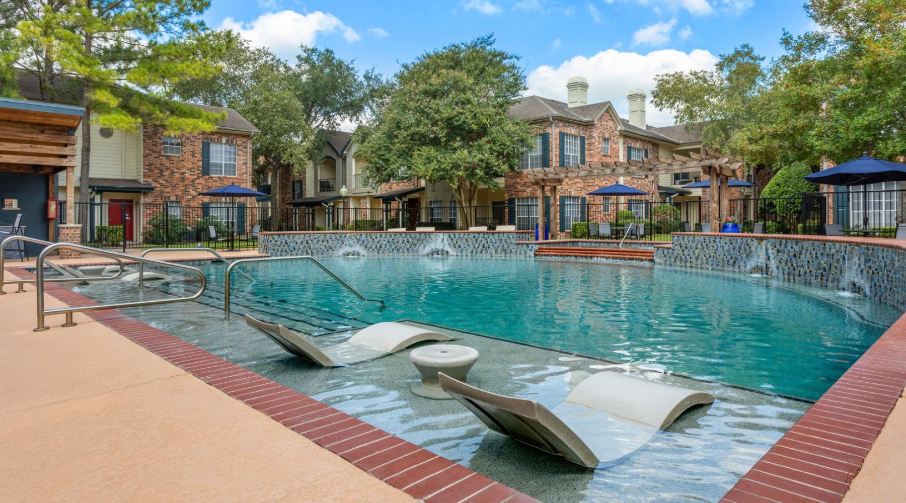pool area with in-water seating